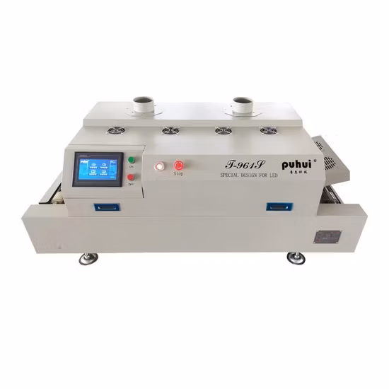 Puhui T961s Smart Touch Screen Conveyor Six Heating Zones LED PCB Reflow Oven
